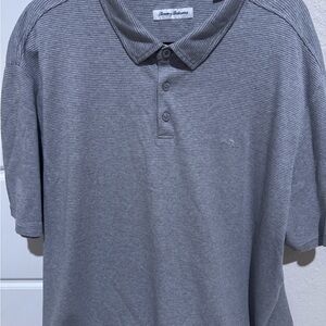 Tommy Bahama Gray Polo Shirt Classic Knit